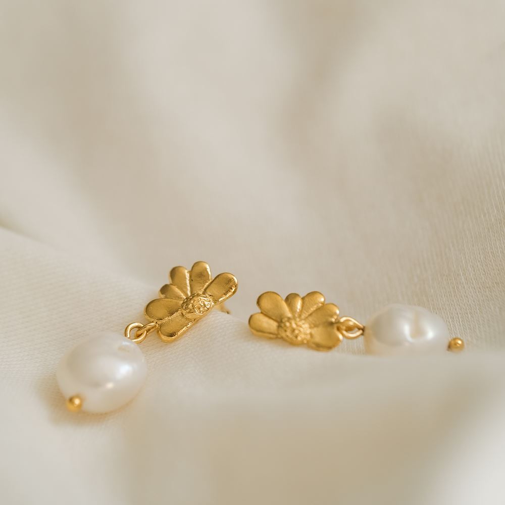 Earrings Camélia (gold palted)