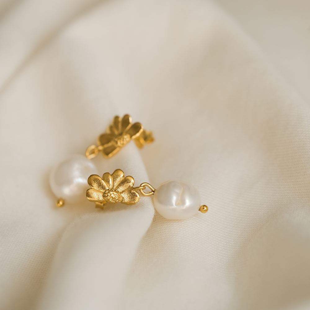 Earrings Camélia (gold palted)