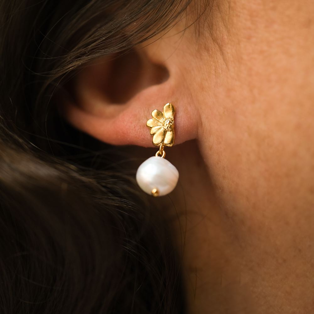 Earrings Camélia (gold palted)