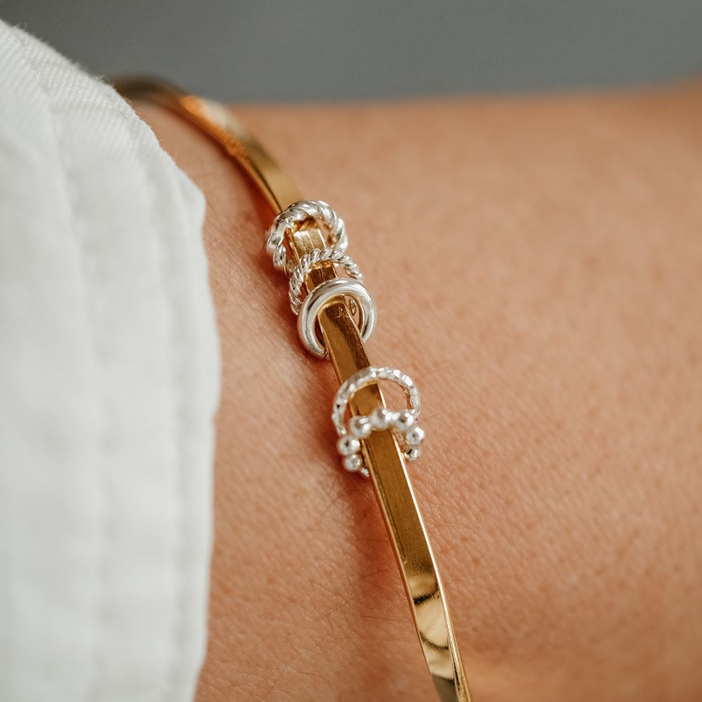Bangle bracelet "La reconnaissante" (gold plated)