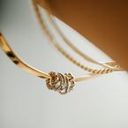 Bangle bracelet "La reconnaissante" (gold plated)