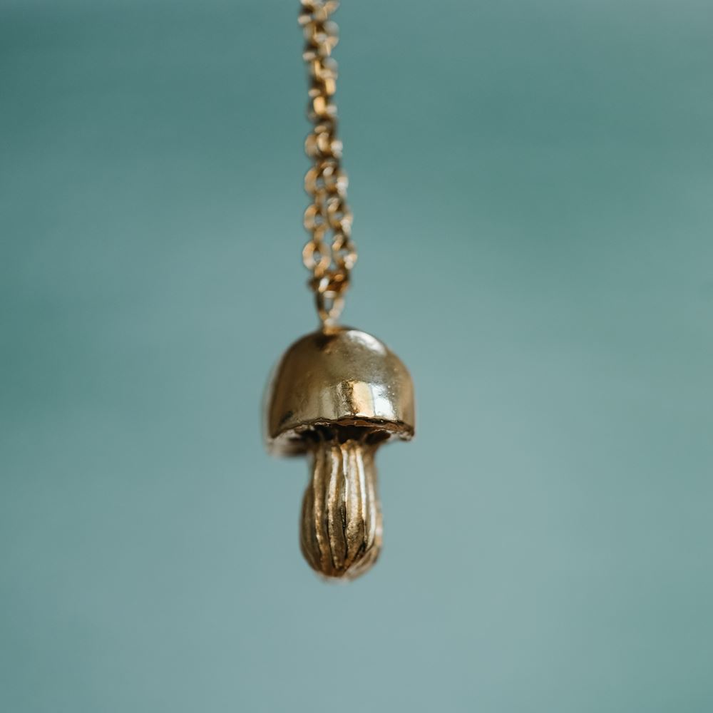 Necklace "young soul" - Mushroom (gold plated)