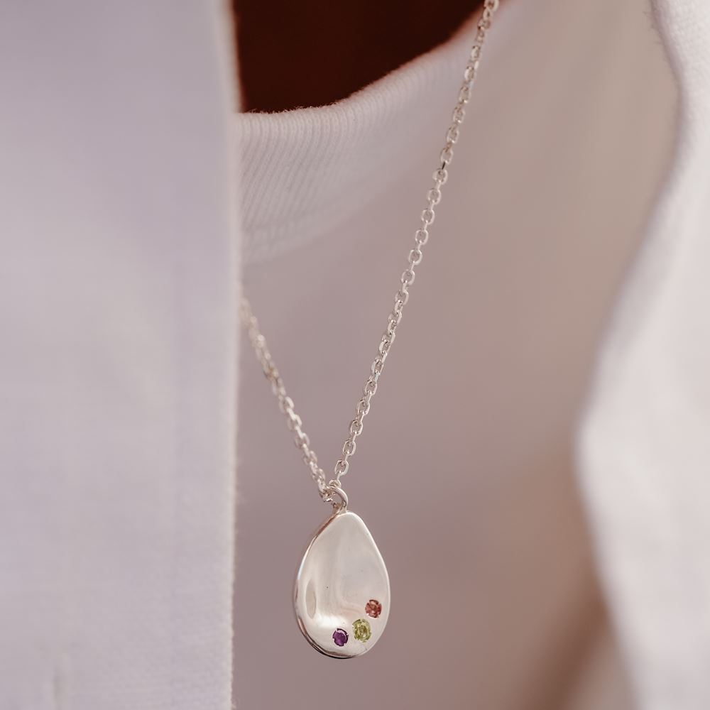 Necklace "Tribe" - 3 stones (silver 925)