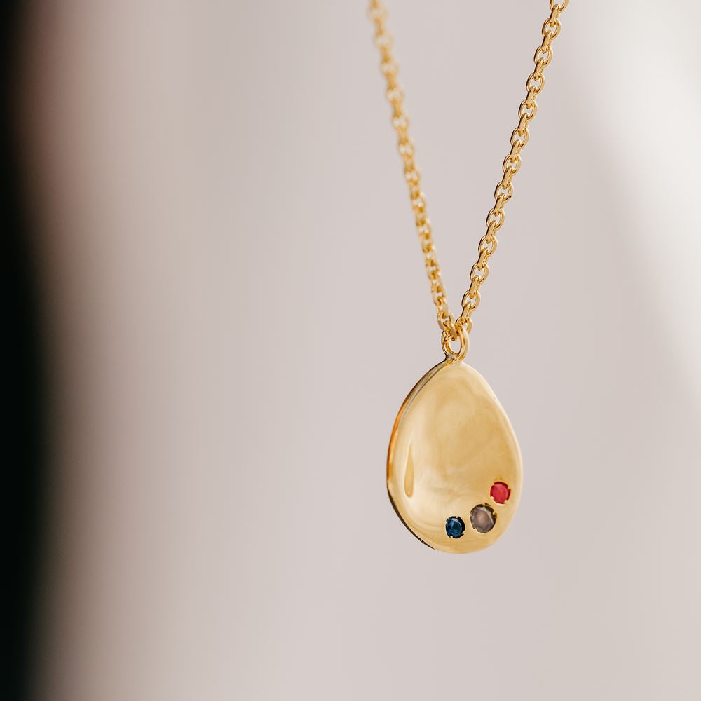 Necklace "Tribe" - 3 stones (gold plated)