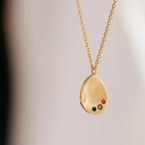 Necklace "Tribe" - 3 stones (gold plated)