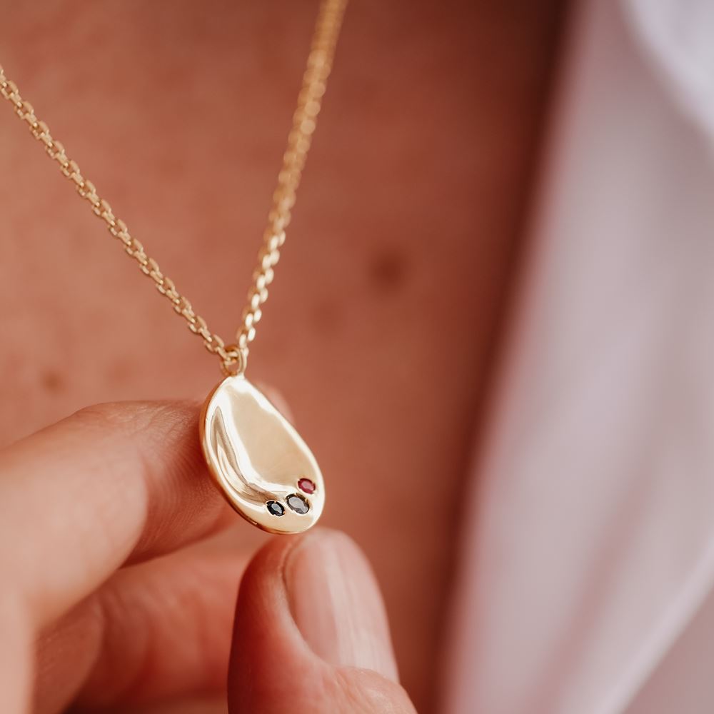 Necklace "Tribe" - 3 stones (gold plated)