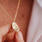 Necklace "Tribe" - 3 stones (gold plated)