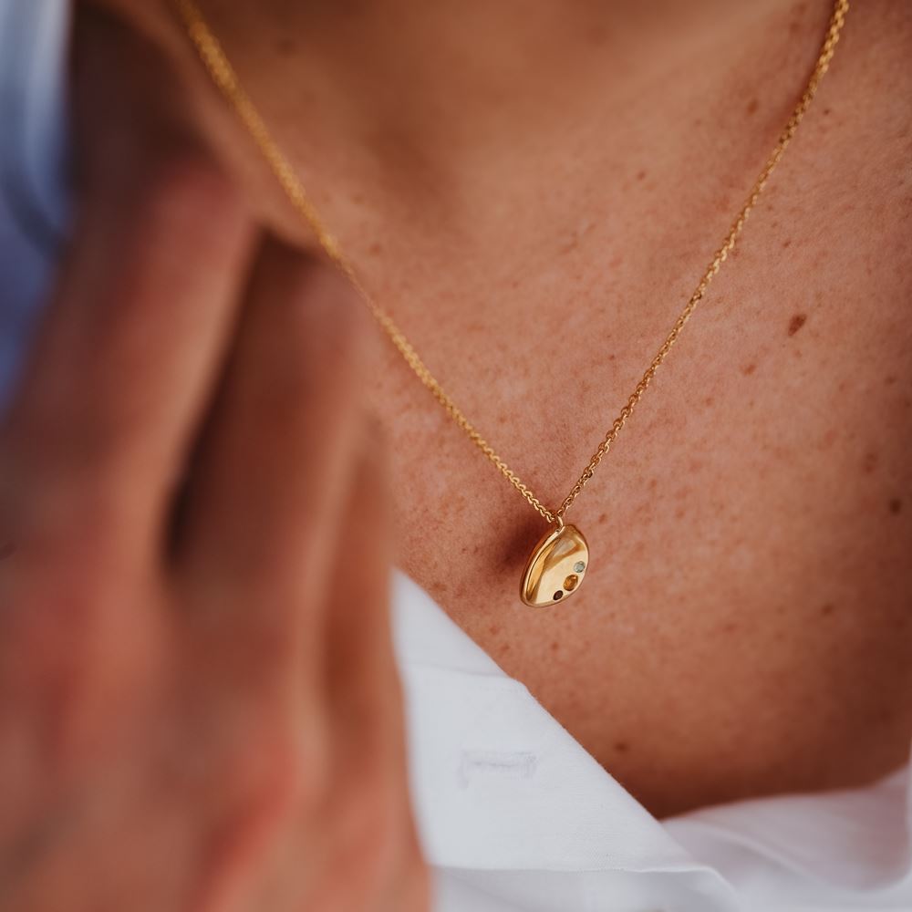 Necklace "Tribe" - 3 stones (gold plated)