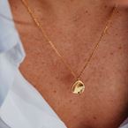 Necklace "Tribe" - 3 stones (18k gold)
