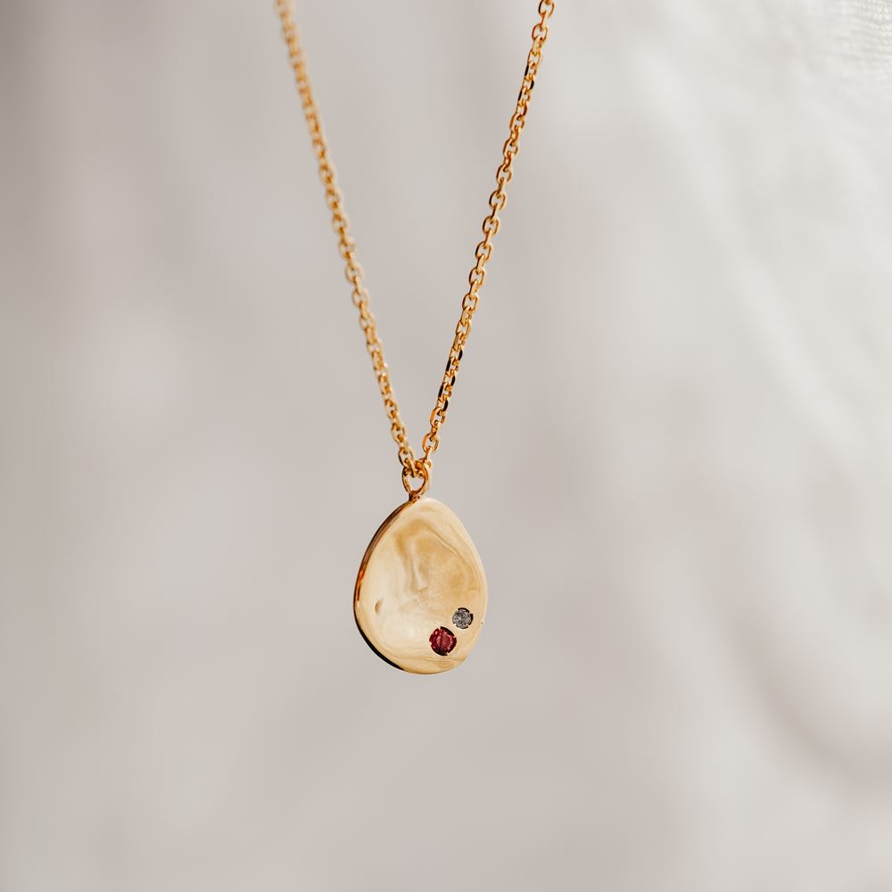 Necklace "Tribe" - 2 stones (gold plated)
