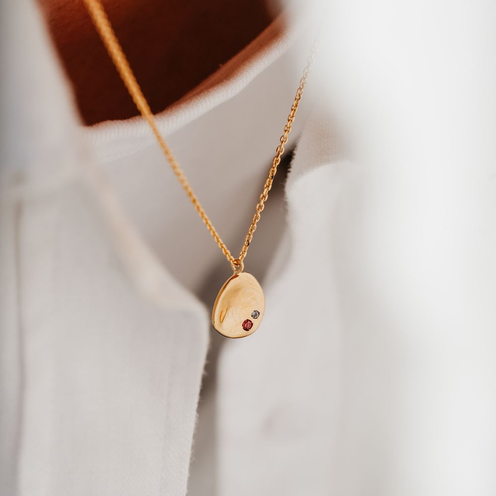 Necklace "Tribe" - 2 stones (gold plated)