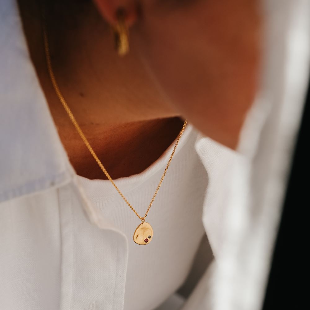 Necklace "Tribe" - 2 stones (gold plated)