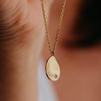 Necklace "Tribe" - 1 stone (gold plated)