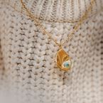 Necklace "Tribe" - 1 stone (gold plated)