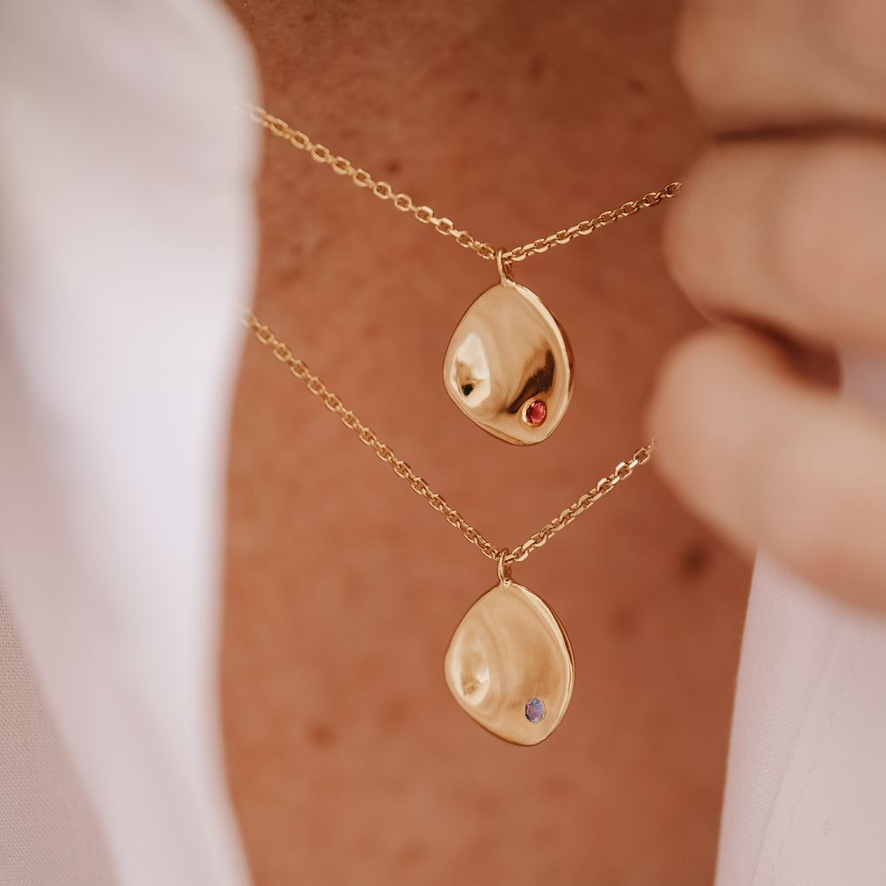 Necklace "Tribe" - 1 stone (gold plated)