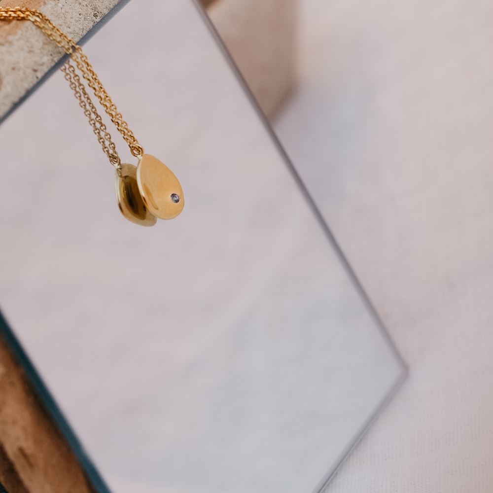 Necklace "Tribe" - 1 stone (gold plated)