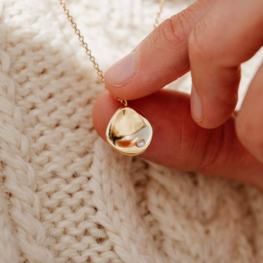 Necklace "Tribe" - 1 stone (18k gold)