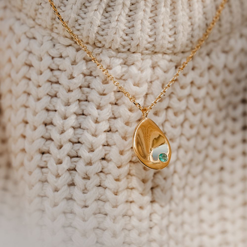 Necklace "Tribe" - 1 stone (18k gold)