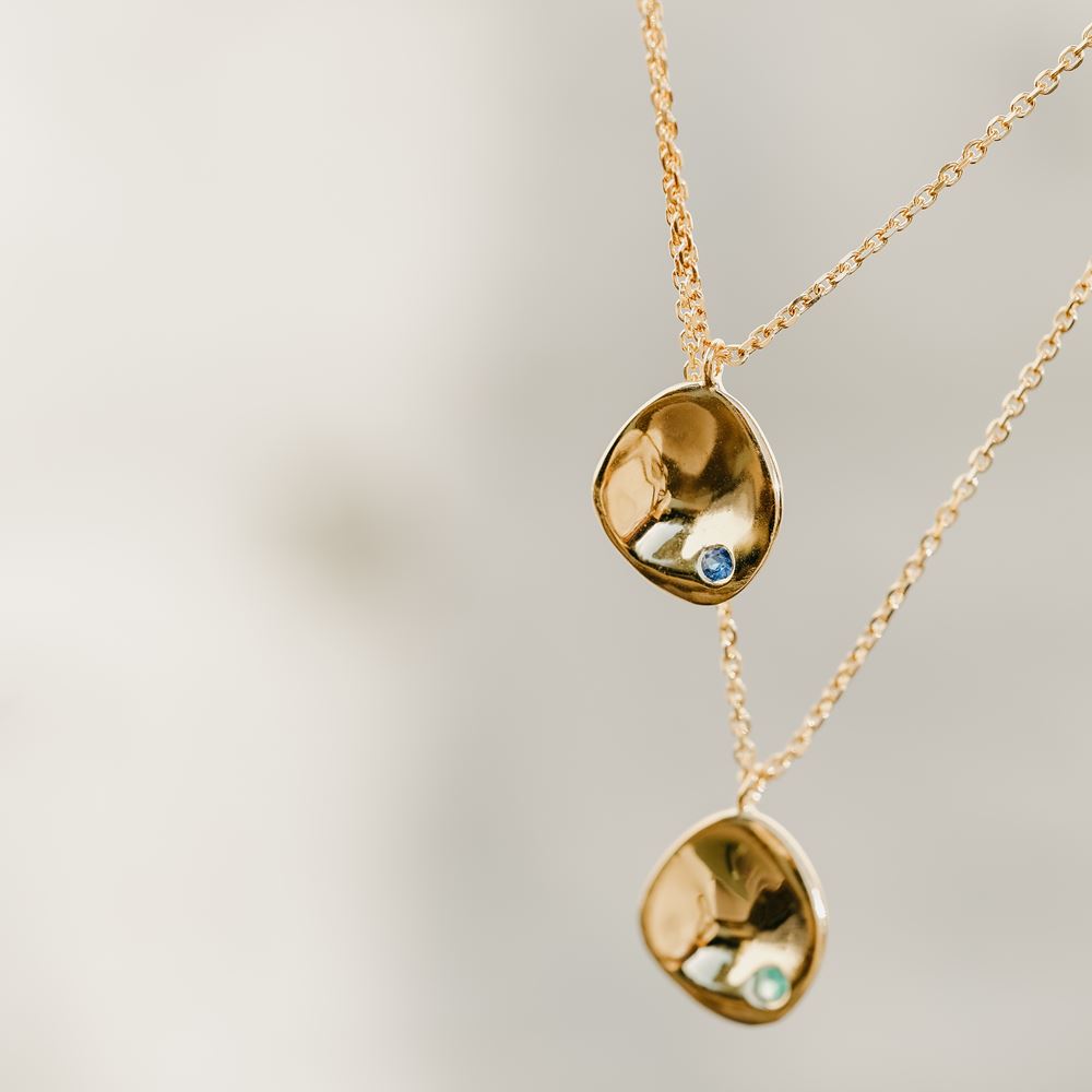 Necklace "Tribe" - 1 stone (18k gold)