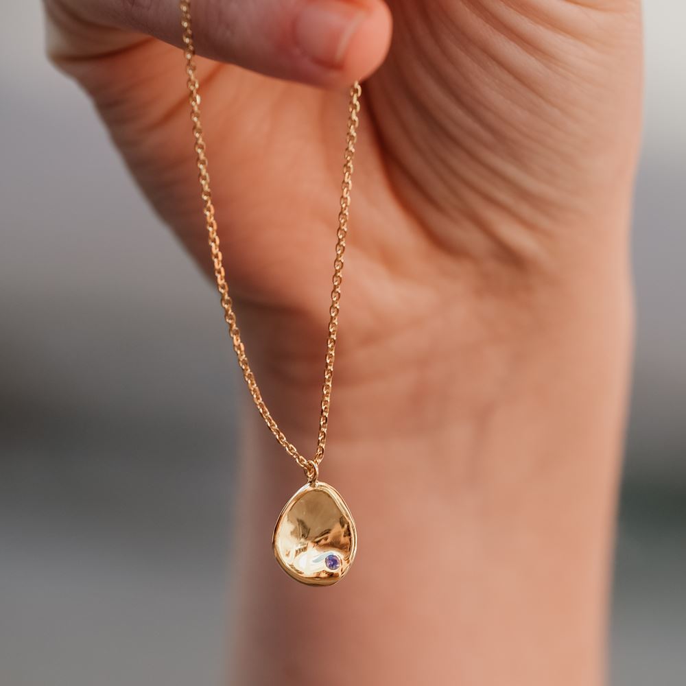 Necklace "Tribe" - 1 stone (18k gold)