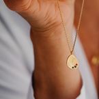 Necklace "Tribe" - 3 stones (gold plated)