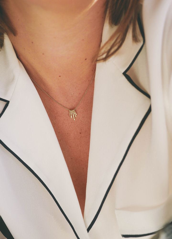 Short necklace "Soleil" (18ct gold)