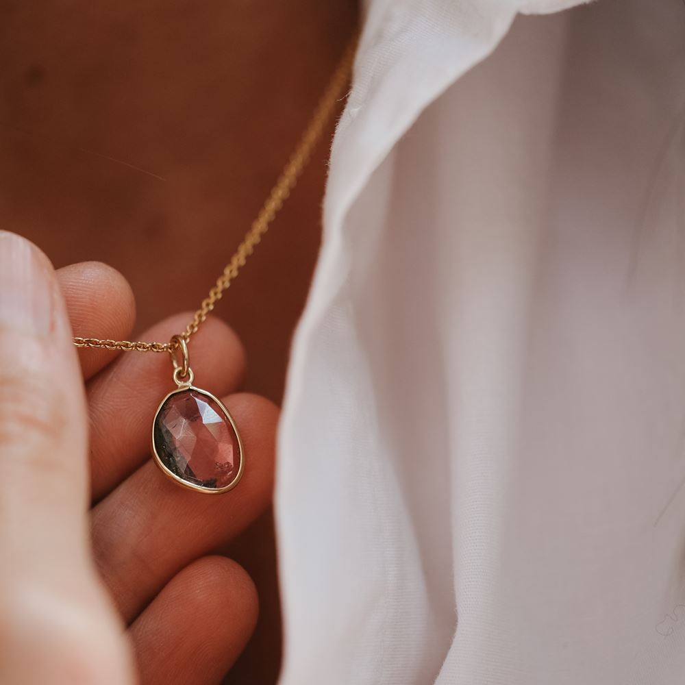 Pendant "La Singulière" tourmaline - pièce unique (18k gold)