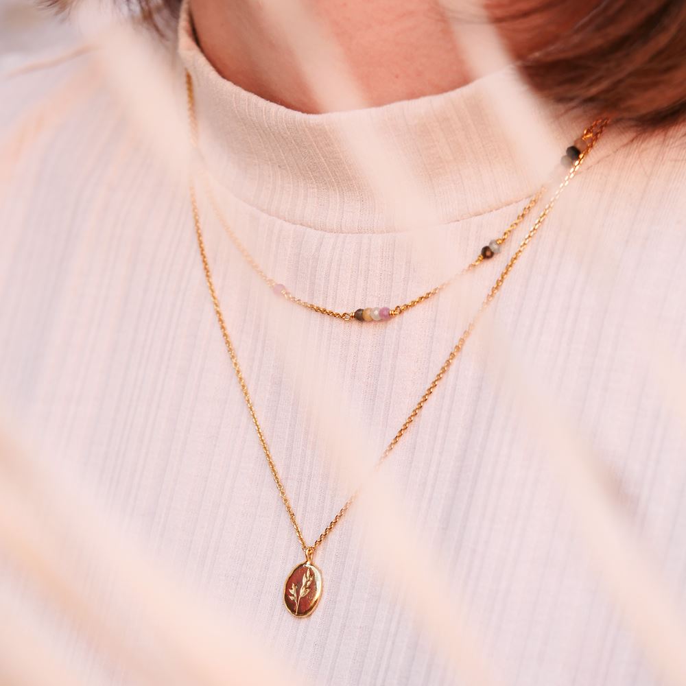 Short necklace "Grandmother Willow" (gold plated)