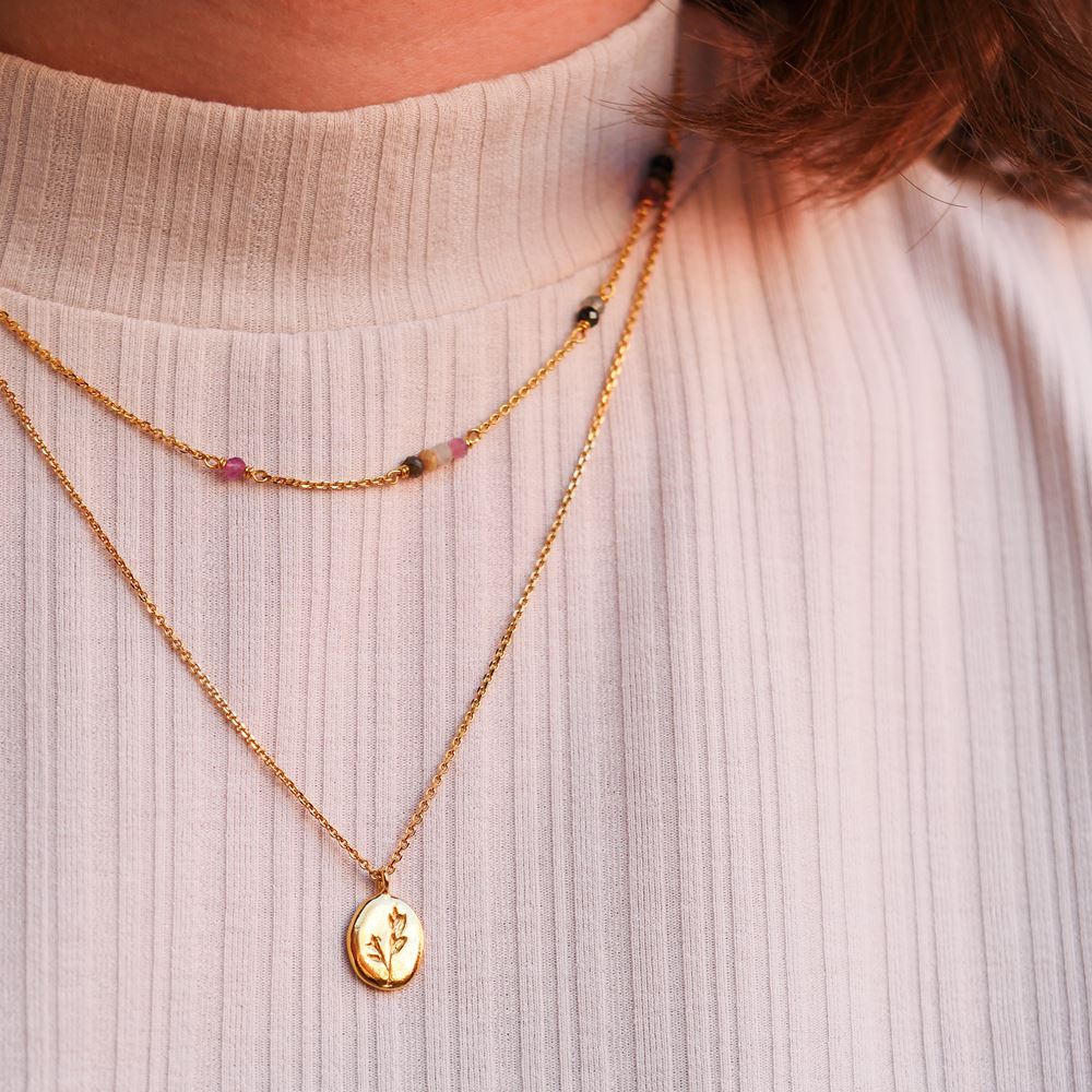 Short necklace "Grandmother Willow" (gold plated)