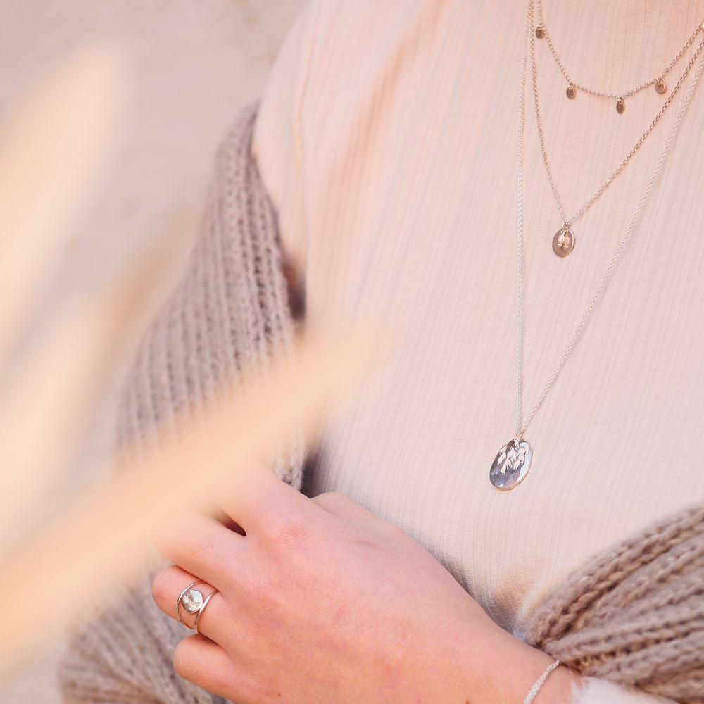 Long necklace "Grandmother Willow" (gold plated)