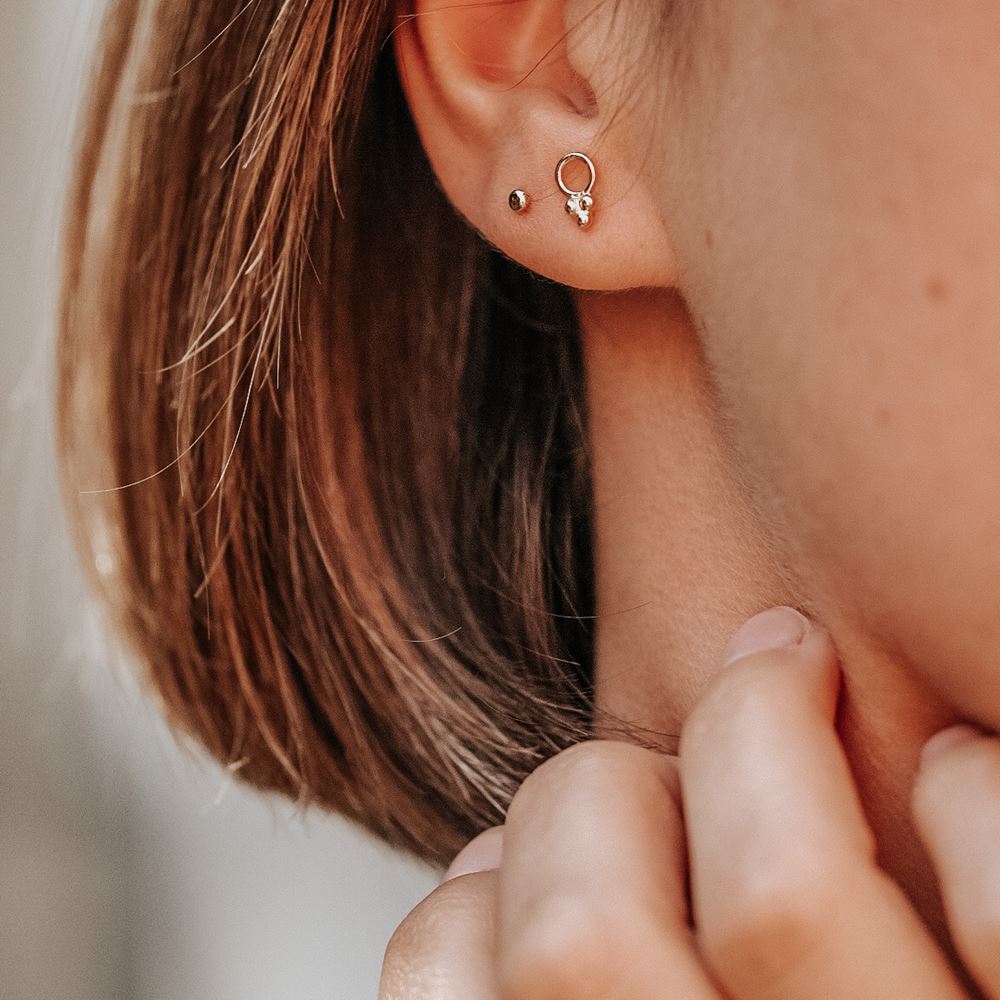 Earring Jade (gold plated)