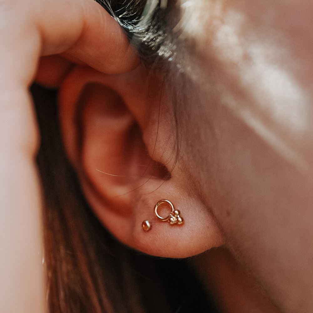 Earring Jade (gold plated)