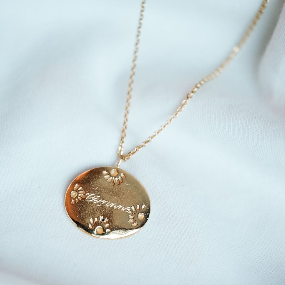 Collier Empreinte n°3 gravé (plaqué or)