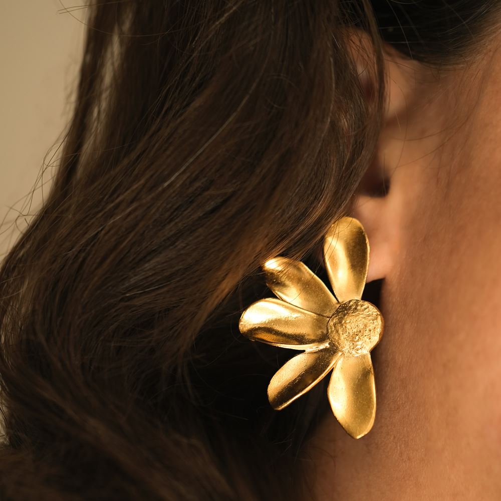 Boucles d'oreilles Capucine (plaqué or)