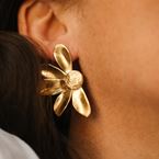 Boucles d'oreilles Capucine (plaqué or)