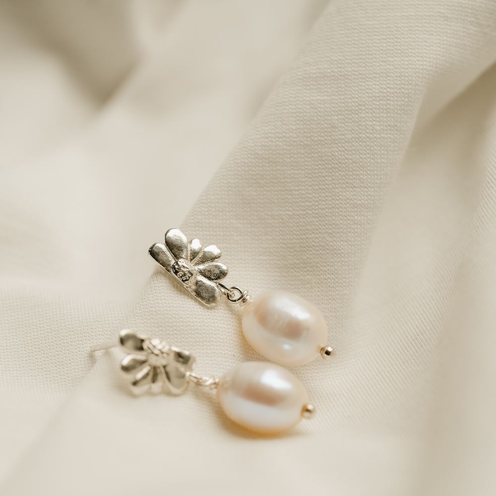 Boucles d'oreilles Camélia (argent 925)