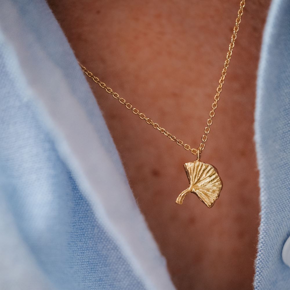 Collier "âme d'enfant" - Ginkgo (plaqué or)
