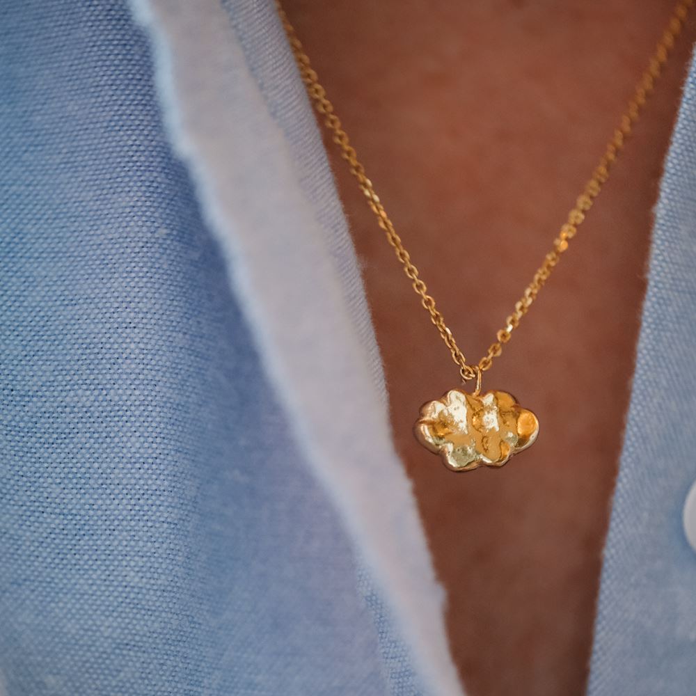 Collier "âme d'enfant" - Nuage (plaqué or)