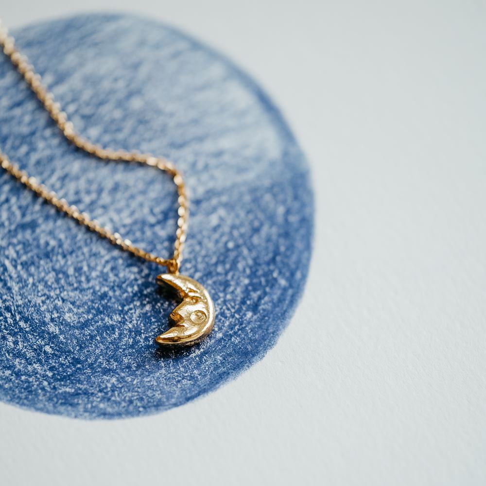 Collier "âme d'enfant" - Lune (plaqué or)