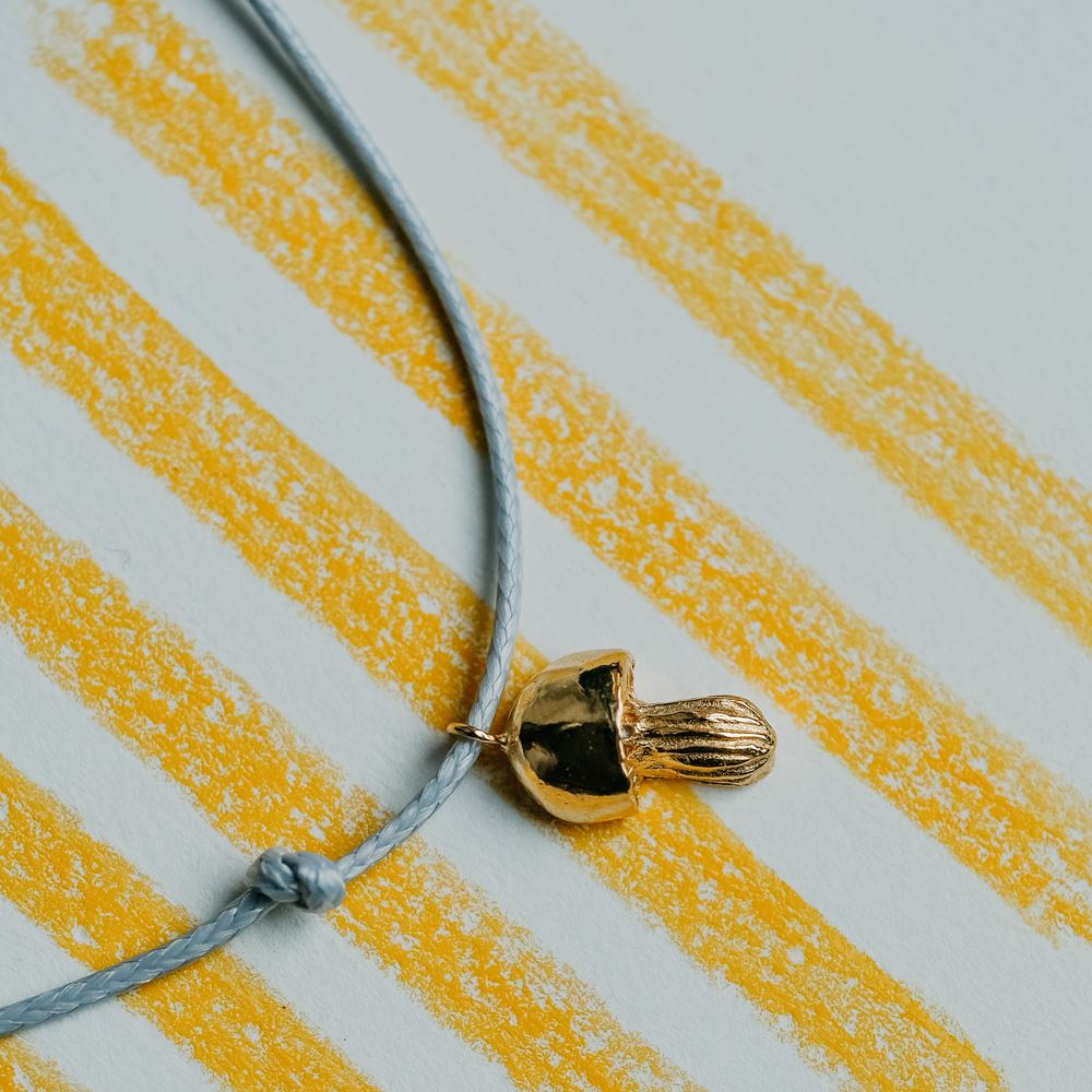 Armband "speelse ziel" - Paddenstoel (verguld)