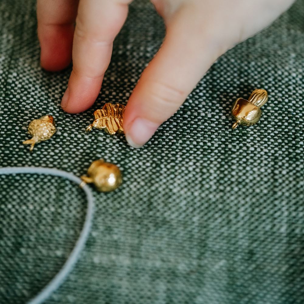 Bracelet "âme d'enfant" - Feuille (plaqué or)