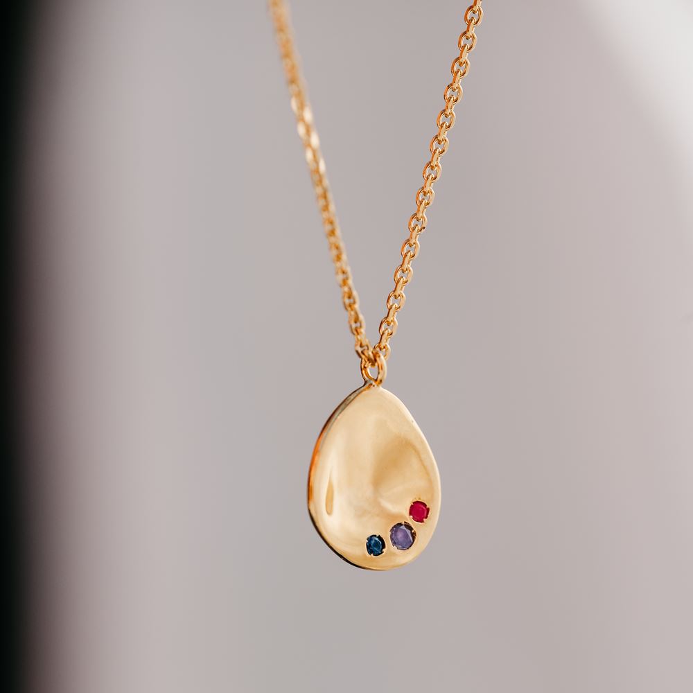 Collier "Tribu" - 3 pierres (or 18k)