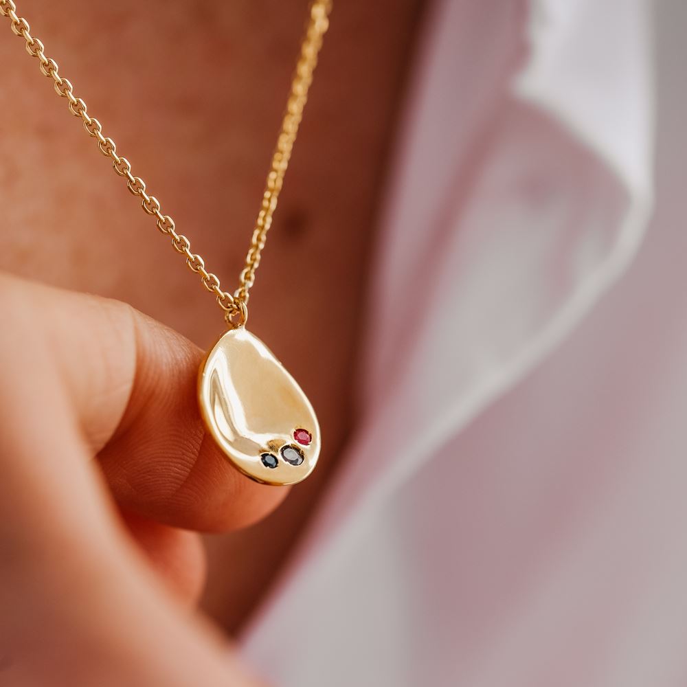 Collier "Tribu" - 3 pierres (or 18k)