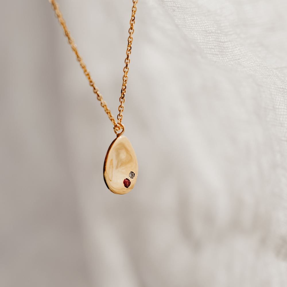 Collier "Tribu" - 2 pierres (or 18k)