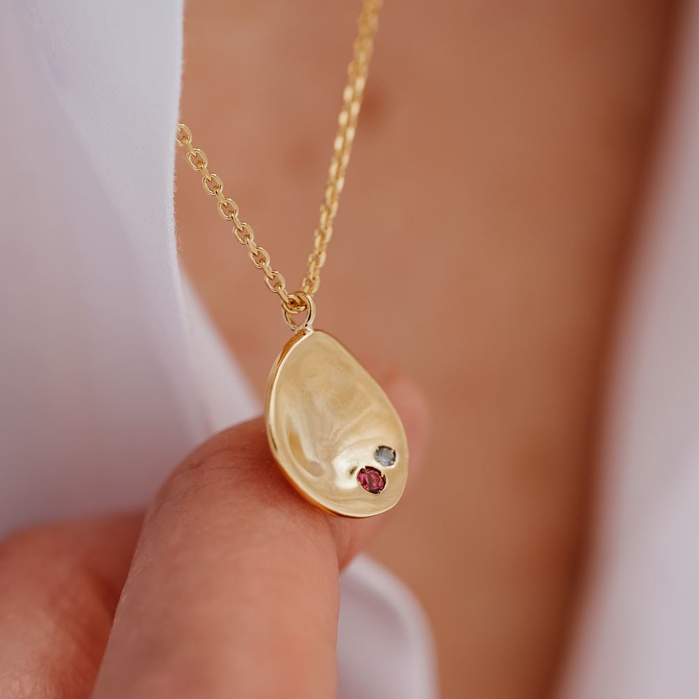 Collier "Tribu" - 2 pierres (or 18k)