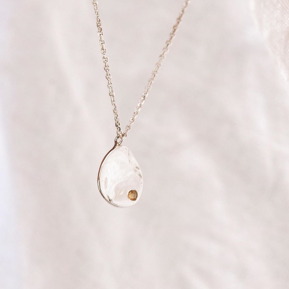 Halsketting "Clan" - 1 steentje (zilver 925)