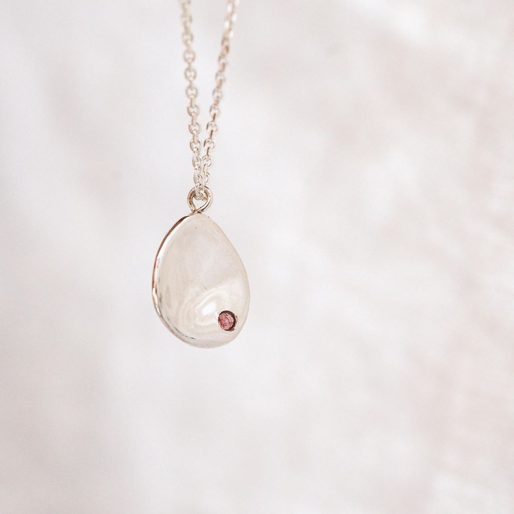 Halsketting "Clan" - 1 steentje (zilver 925)