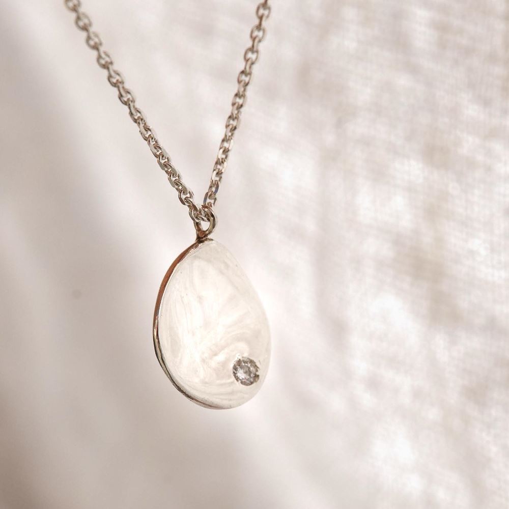 Halsketting "Clan" - 1 steentje (zilver 925)