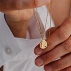 Halsketting "Clan" - 1 steentje (18k goud)