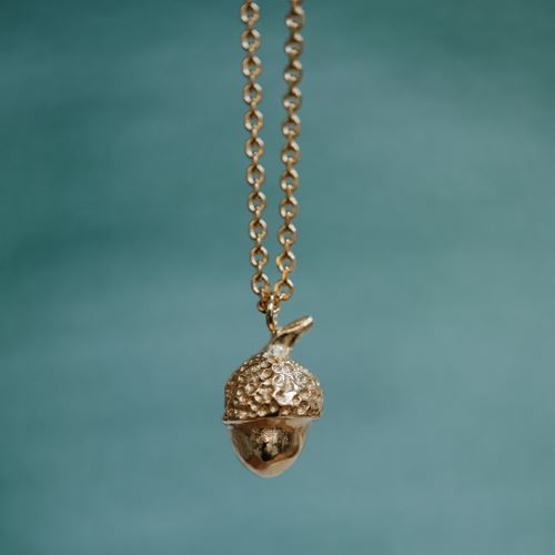 Halsketting "speelse ziel" - Eikel (verguld)